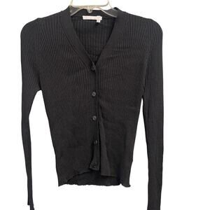 Maska Ribbed Knit Cardigan Style Top US Size 8 Wool Viscose Blend Made In Italy